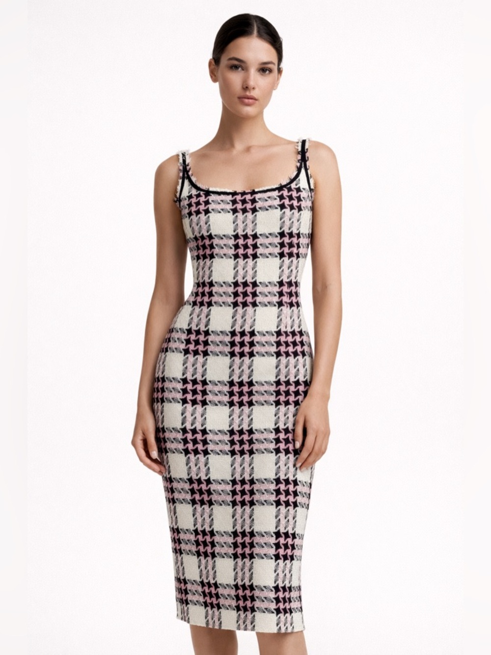 Vito Addadi Tweed Dress Italy NWT Luxury Chanel Style Pink Wool Silk